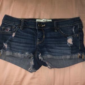 Hollister distressed shorts with pink detailing